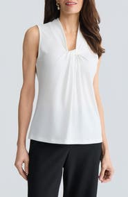 KASPER Knot Front Jersey Top