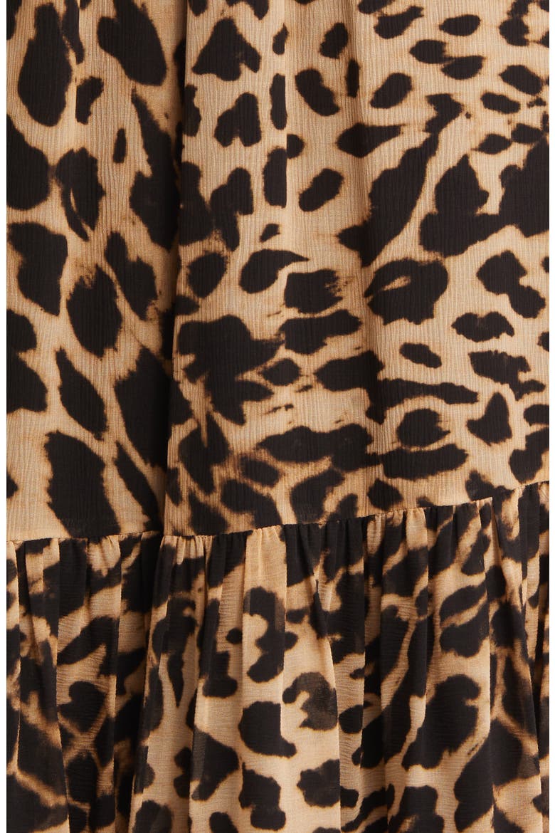 Flora Tiered Midi Skirt, Alternate, color, NATURAL MULTI