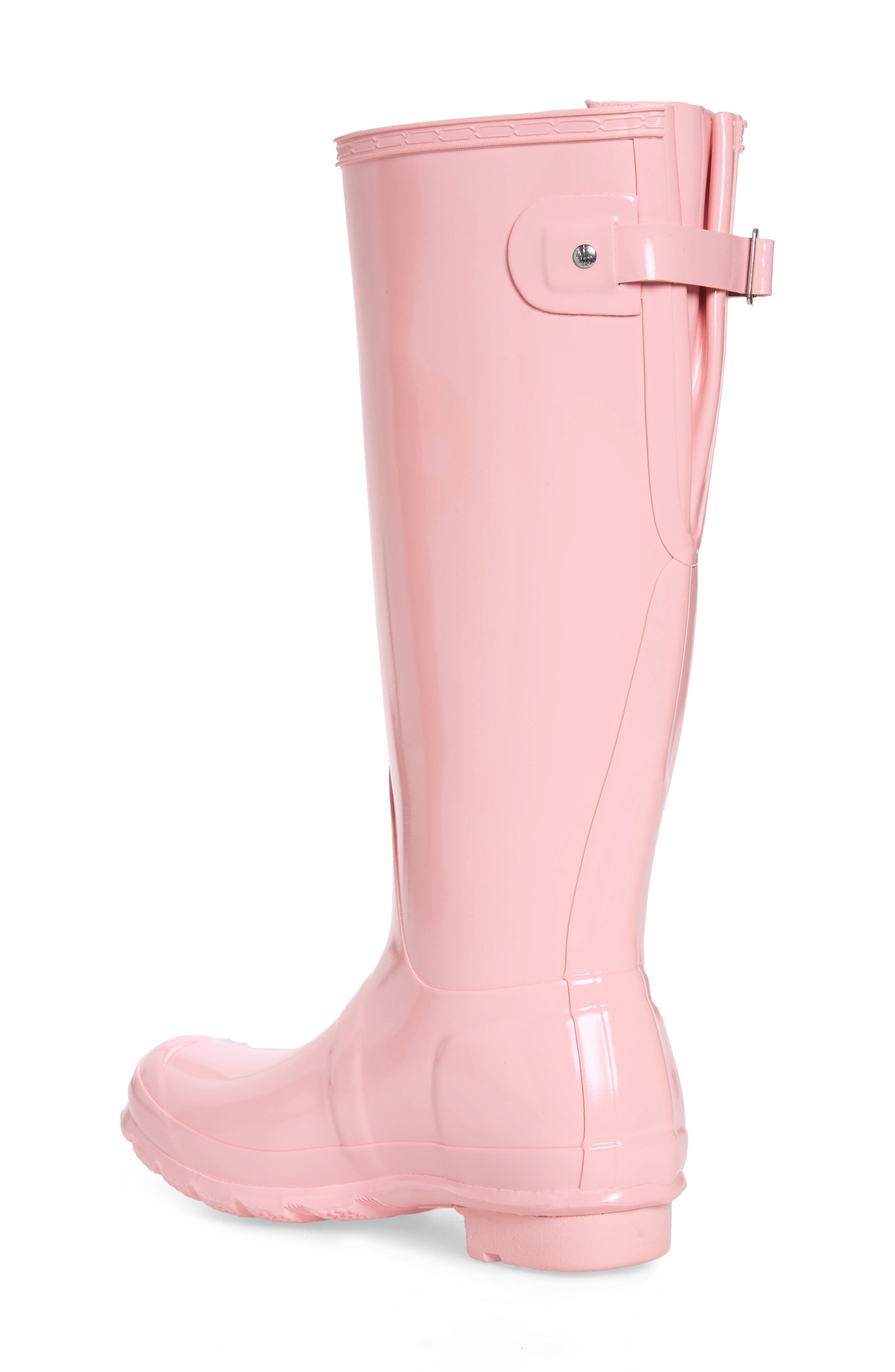 Adjustable Back Gloss Waterproof Rain Boot, Alternate, color, CANDY FLOSS RUBBER