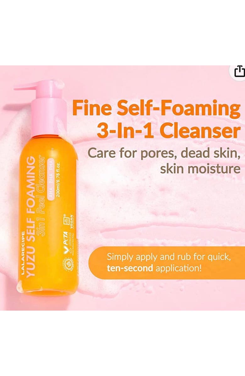 LALA Recipe Yuzu Vita C 3-in-1 Foaming Cleanser, Alternate, color, Yellow