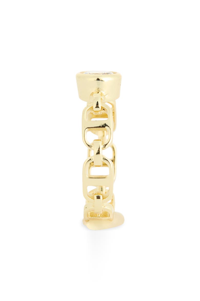 Cubic Zirconia Mariner Link Band Ring, Alternate, color, CLEAR / GOLD