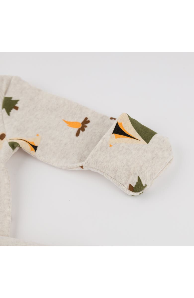 Oh baby! Brand Camping Print Knotted Gown- Infant, Alternate, color, Malt