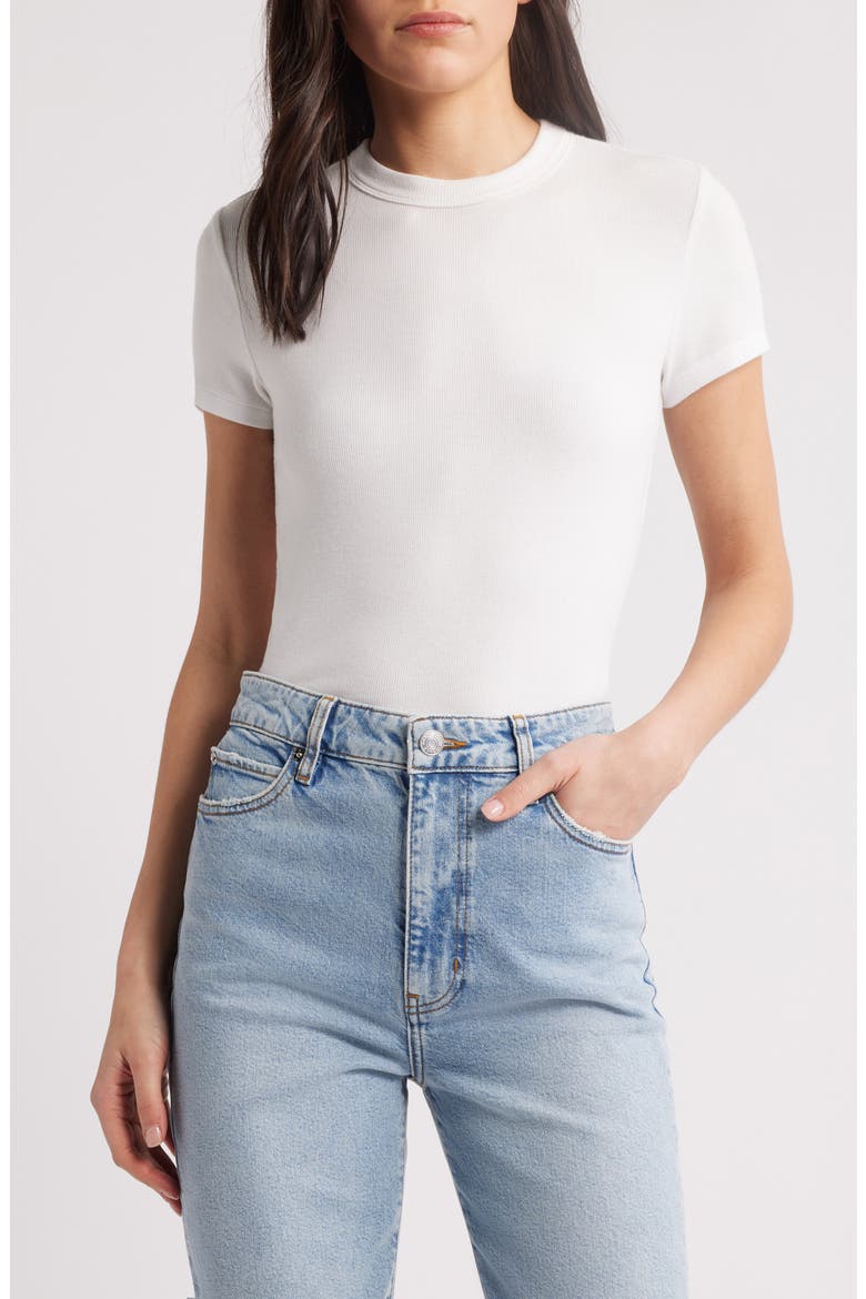 Rib Baby Tee, Main, color, WHITE