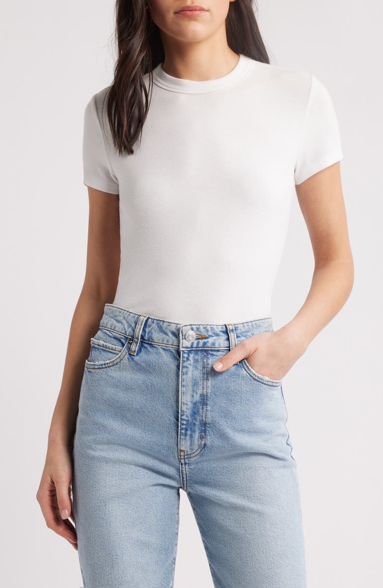 FRAME Rib Baby Tee, Main, color, White