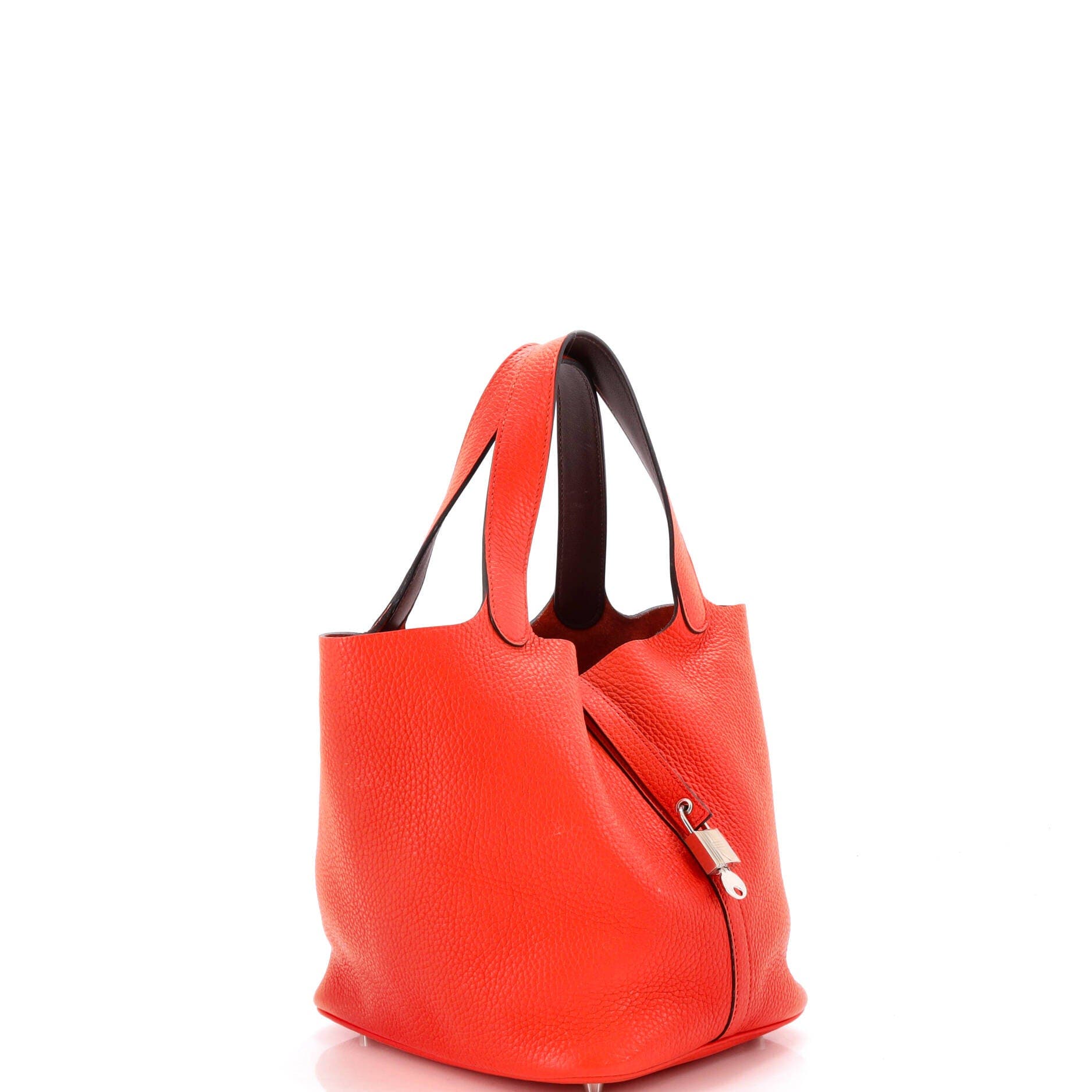 Pre-Owned Hermes Eclat Picotin Lock Bag Clemence MM, Alternate, color, Orange Poppy