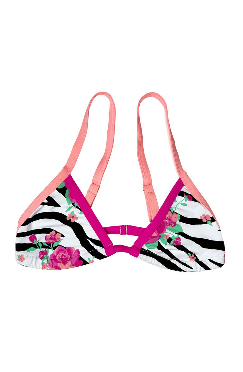 Beach Bunny Swimwear Alex Micro Triangle Bikini Top, Alternate, color, Zebra Rose