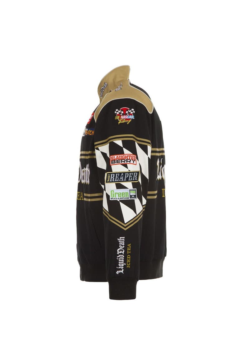 Men's JH Design Black NASCAR Liquid Death Full-Snap Twill Uniform Jacket, Alternate, color, Black