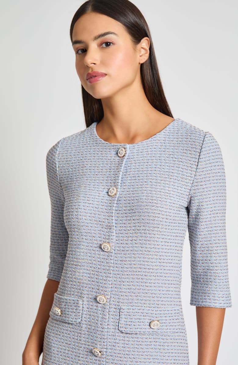 Misook Tri-Color Tweed Dress, Alternate, color,