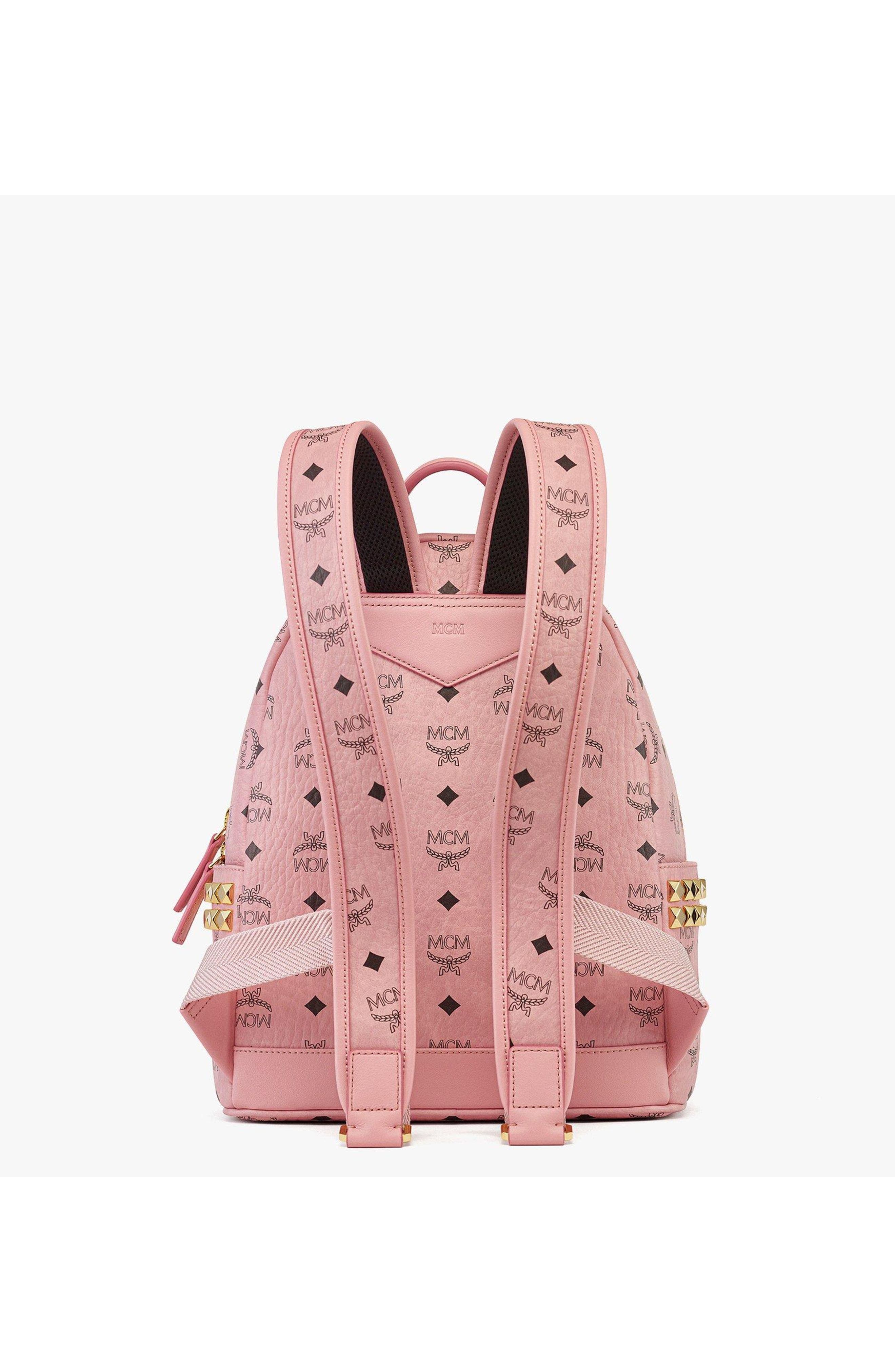 Small Stark Side Studs Backpack in Visetos, Alternate, color, Pink