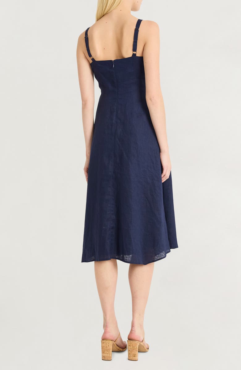Luxely Sleeveless A-Line Linen Dress, Alternate, color, Evening Blue