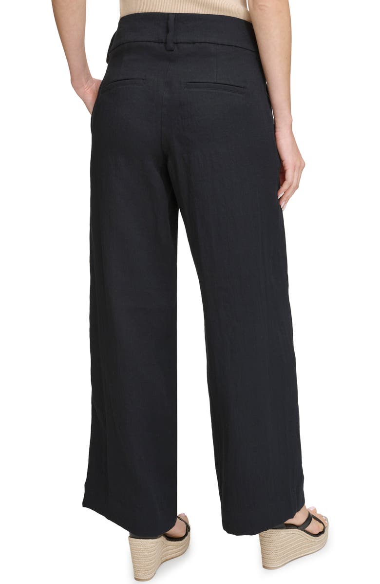 DKNY Belted Twill Wide Leg Pants, Alternate, color, 