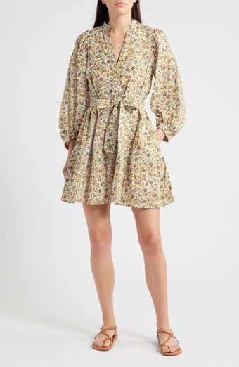 Cleobella Delilah Floral Long Sleeve Organic Cotton Mini Shirtdress