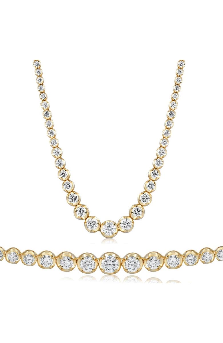 Bliss Diamond 11 1/2Ct Graduated Diamond Tennis Necklace 14k Gold Lab Grown, Main, color, 14K Yellow Gold