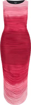 City Chic Halo Ombré Sleeveless Ruched Maxi Dress
