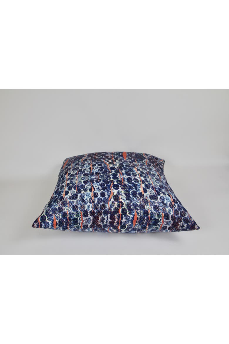Blue Bubbles Velvet Pillow, Alternate, color, Blue
