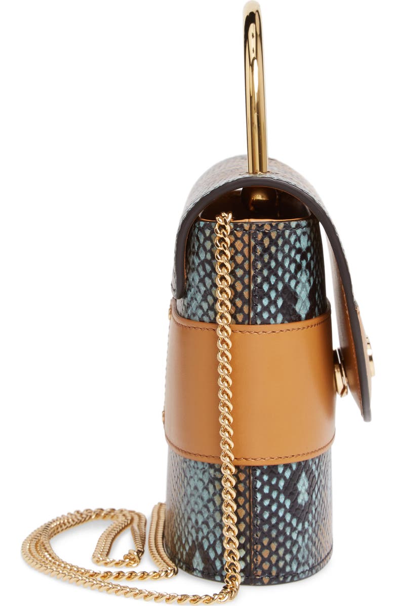 Chloé Aby Lock Python Embossed Leather Shoulder Bag, Alternate, color,