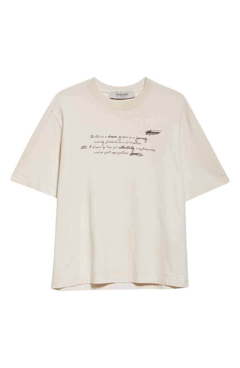 Golden Goose Gender Inclusive Journey Relaxed Fit Graphic T-Shirt, Alternate, color, Heritage White/ Black