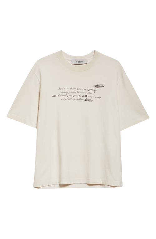 Golden Goose Men's Hand Writing T-shirt In White
