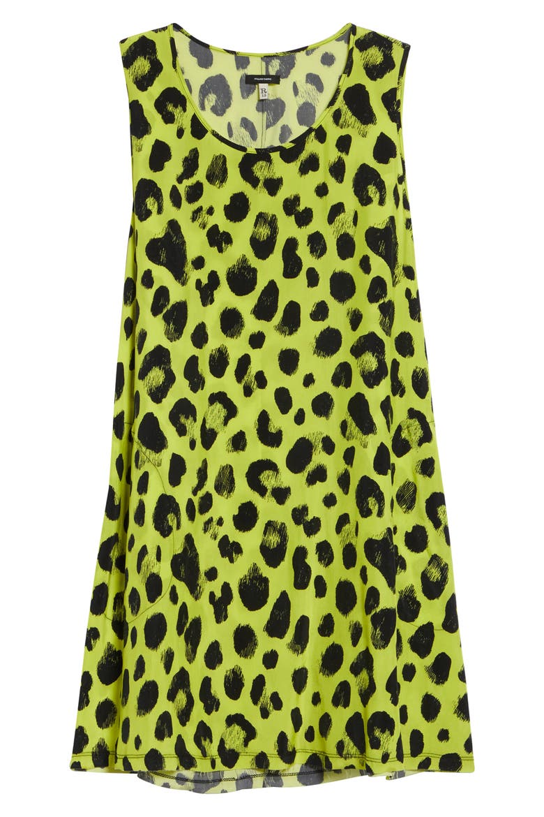 Sleeveless Cheetah Print Cupro Mini Slipdress, Alternate, color, YELLOW CHEETAH PRINT