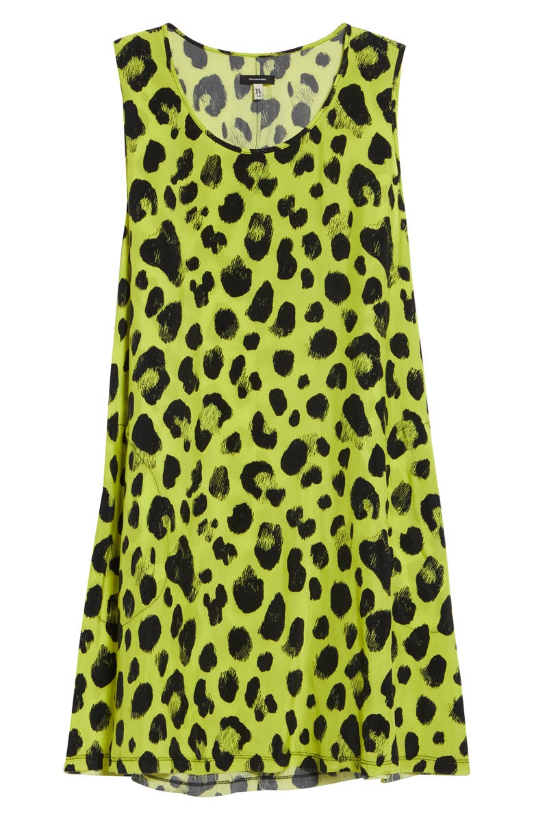 R13 Sleeveless Cheetah Print Cupro Mini Slipdress, Alternate, color, Yellow Cheetah Print