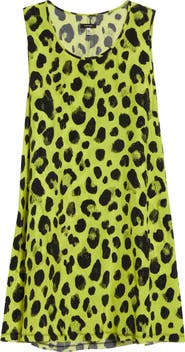 R13 Sleeveless Cheetah Print Cupro Mini Slipdress