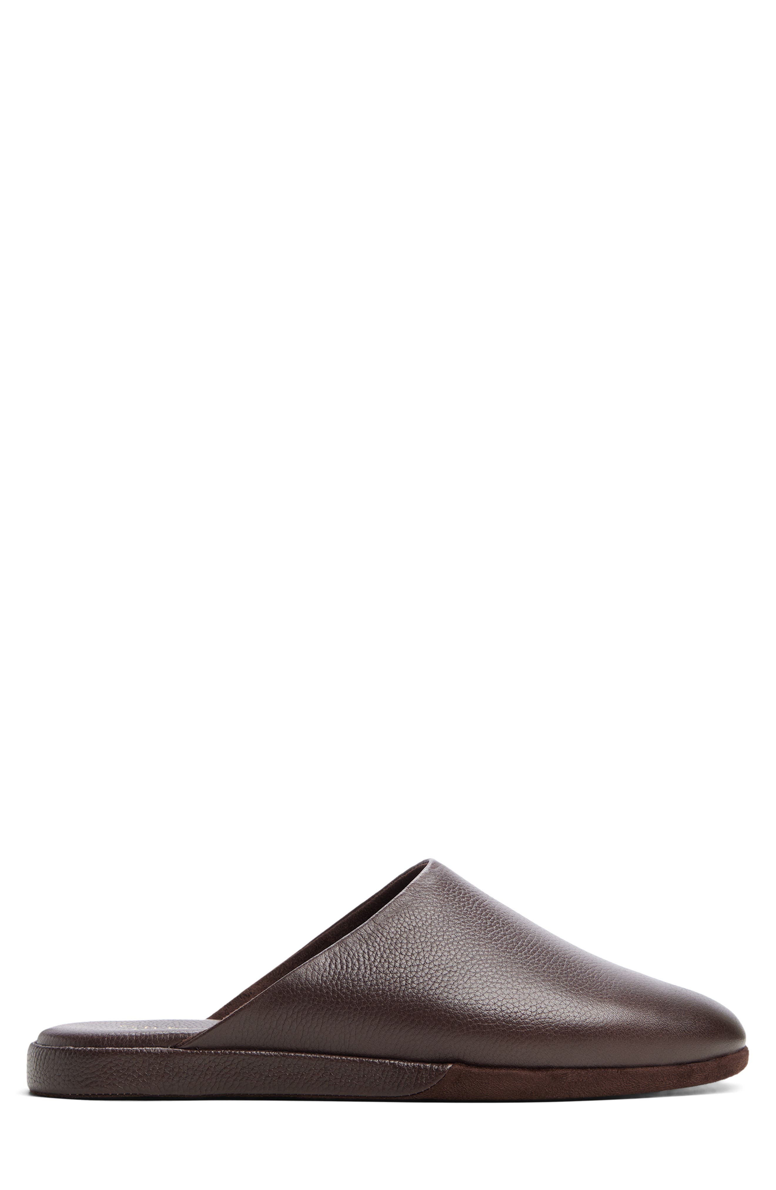 Monogram Mayfair Leather Packable Travel Slipper, Alternate, color, BROWN