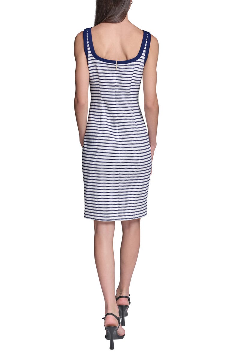 Striped Knit Scoop Neck Dress, Alternate, color, MARITIME/ SOFT WHITE