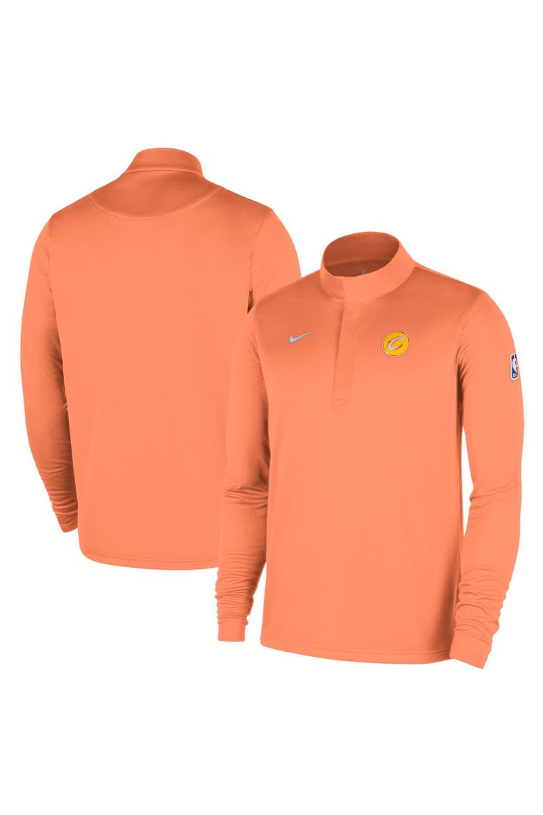 Men's Nike  Orange Cleveland Cavaliers 2025/26 City Edition Remix Authentic Coaches Dri-FIT Half-Zip Pullover, Main, color, Orange
