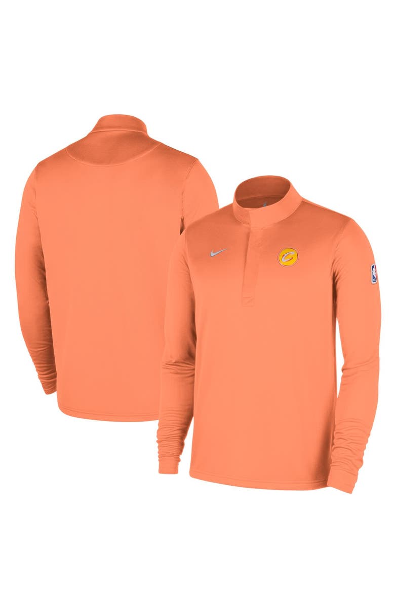 Nike Men's Nike  Orange Cleveland Cavaliers 2025/26 City Edition Remix Authentic Coaches Dri-FIT Half-Zip Pullover, Main, color, Orange