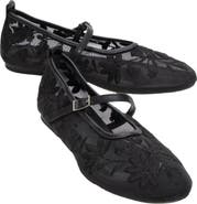 Prologue Shoes Juny Mesh Floral Embroidery Ballet Flat