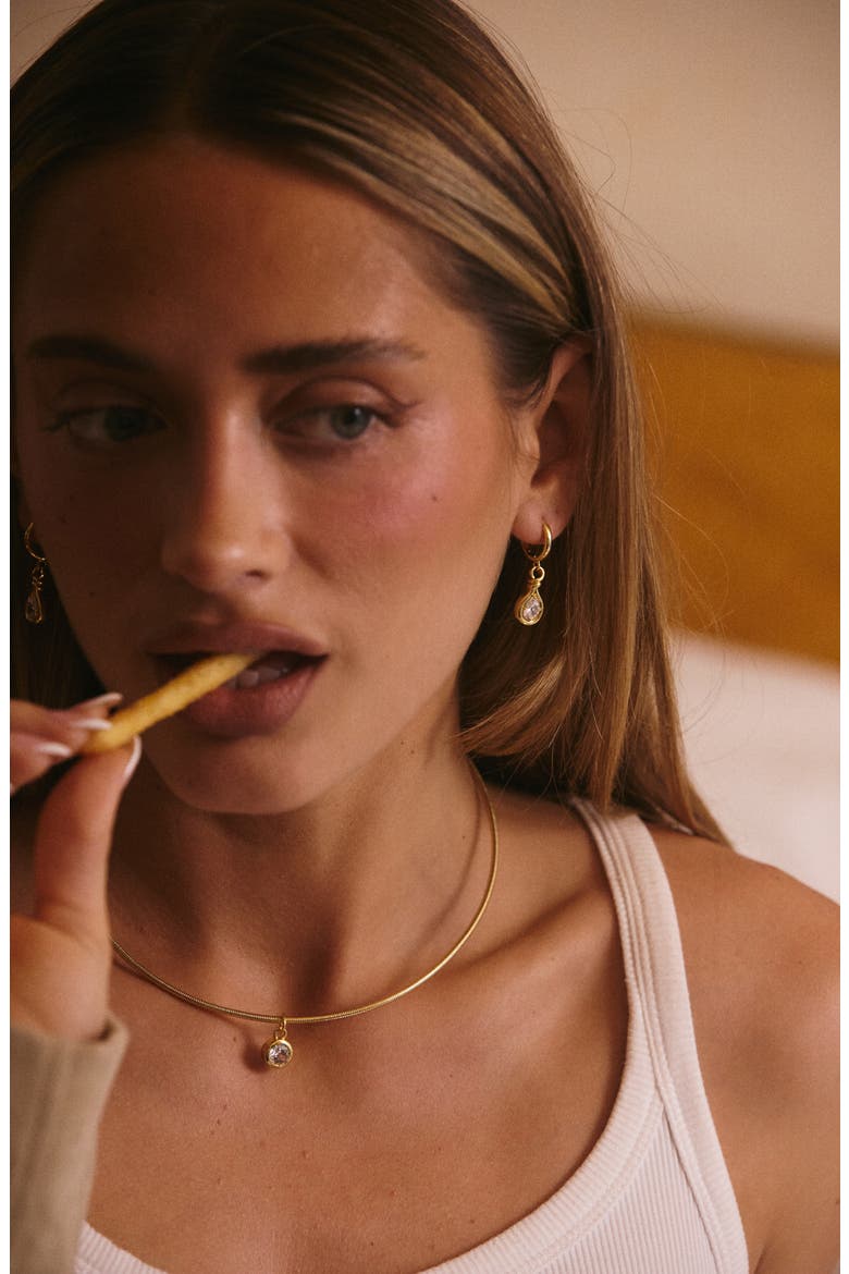 The Georgia Stone Knot Drop Earrings, Alternate, color, GOLD