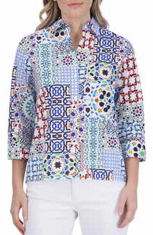Foxcroft Kelly Print Button-Up Shirt
