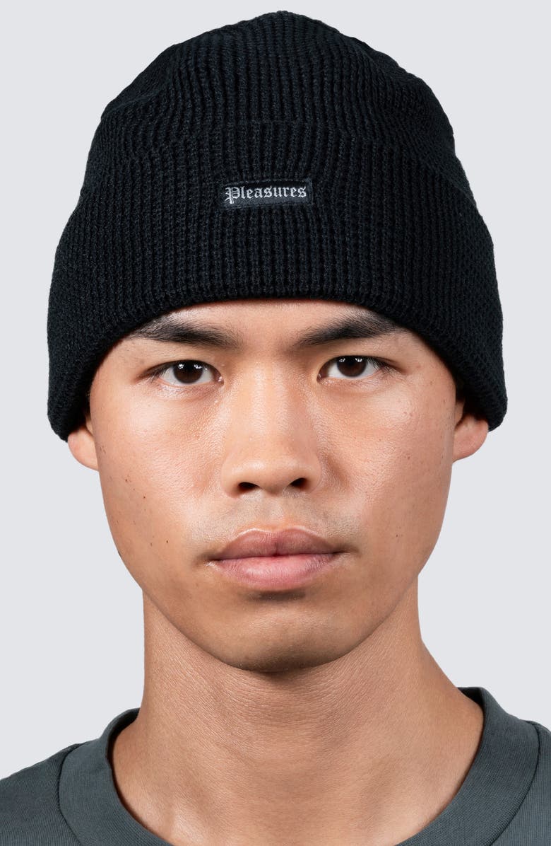 PLEASURES Old E Waffle Beanie, Alternate, color, 