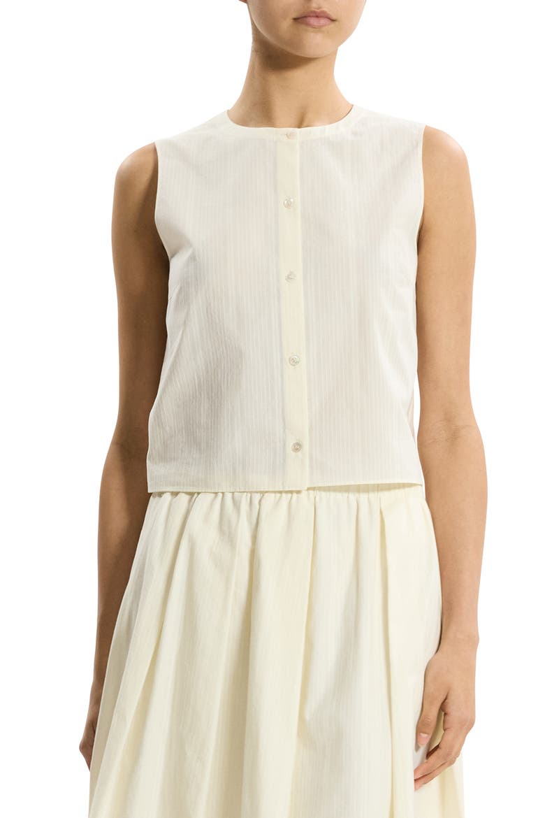 Button-Up Organic Cotton Top, Main, color, IVORY