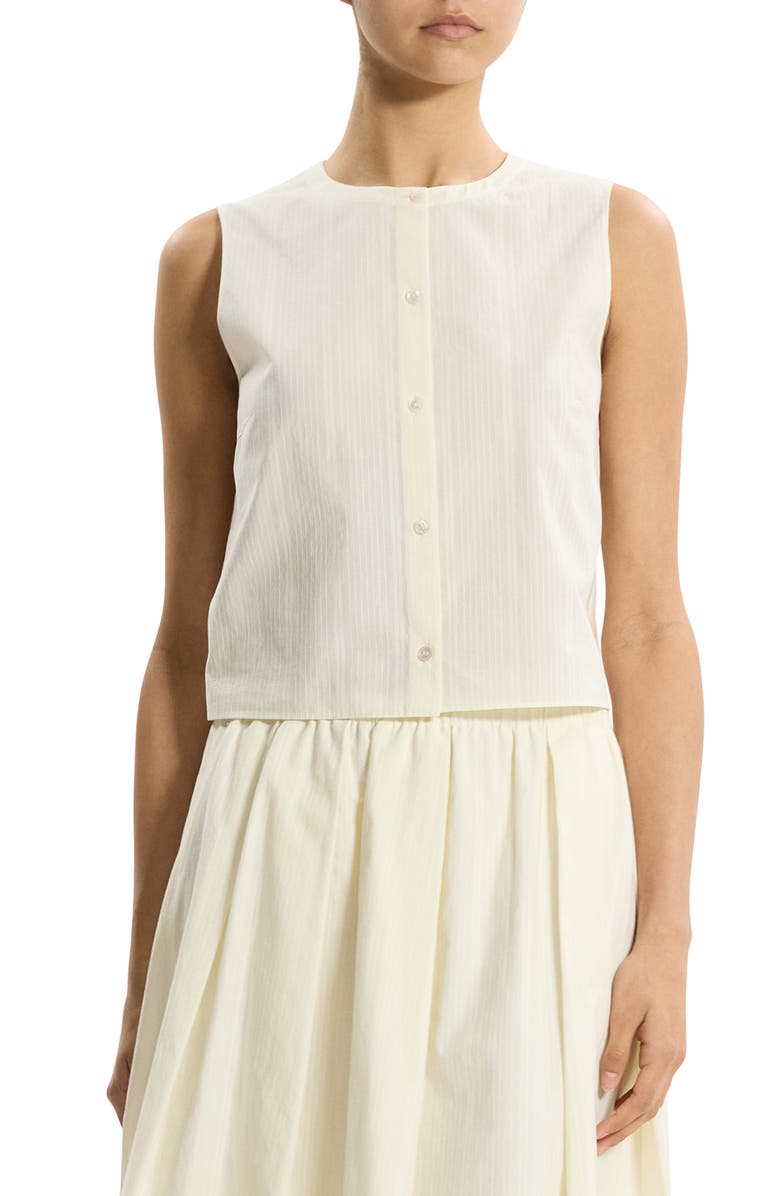 Theory Button-Up Organic Cotton Top, Main, color, Ivory