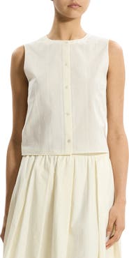 Theory Button-Up Organic Cotton Top