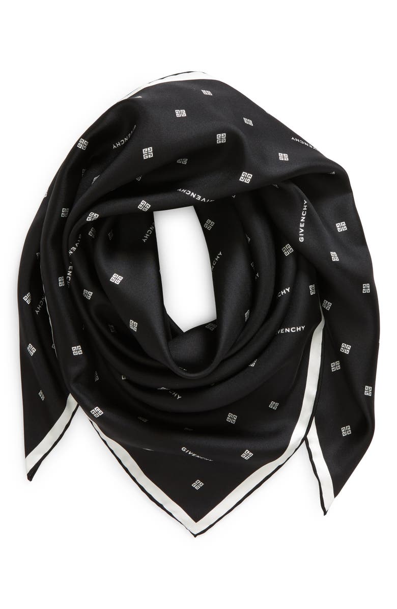 Givenchy 4G Logo Silk Square Scarf, Alternate, color, 