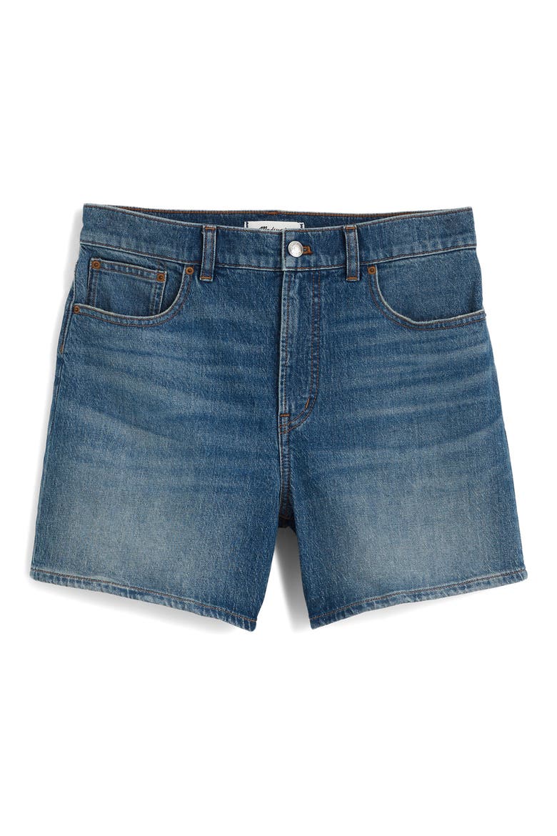 The Perfect Vintage High Waist Mid Length Denim Shorts, Alternate, color, IRMO WASH