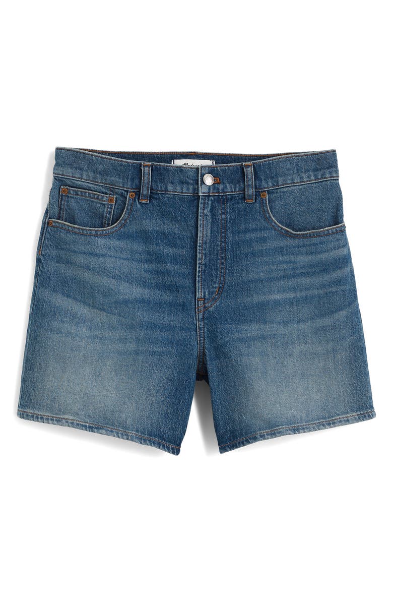 Madewell The Perfect Vintage High Waist Mid Length Denim Shorts, Alternate, color, Irmo Wash