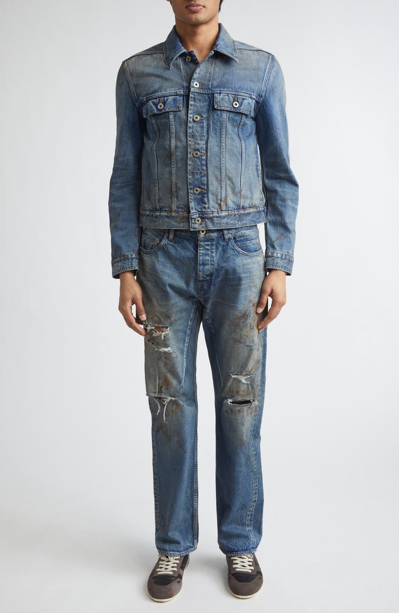 Rick Owens DRKSHDW Denim Trucker Jacket, Alternate, color, Vintage Wash