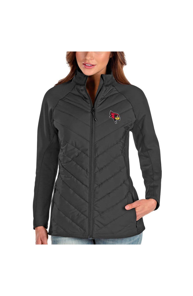 ANTIGUA Women's Antigua Charcoal Illinois State Redbirds Altitude Full-Zip Puffer Jacket, Main, color,