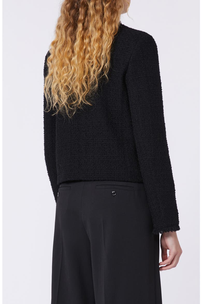 Agami Wool Blend Tweed Jacket, Alternate, color, BLACK