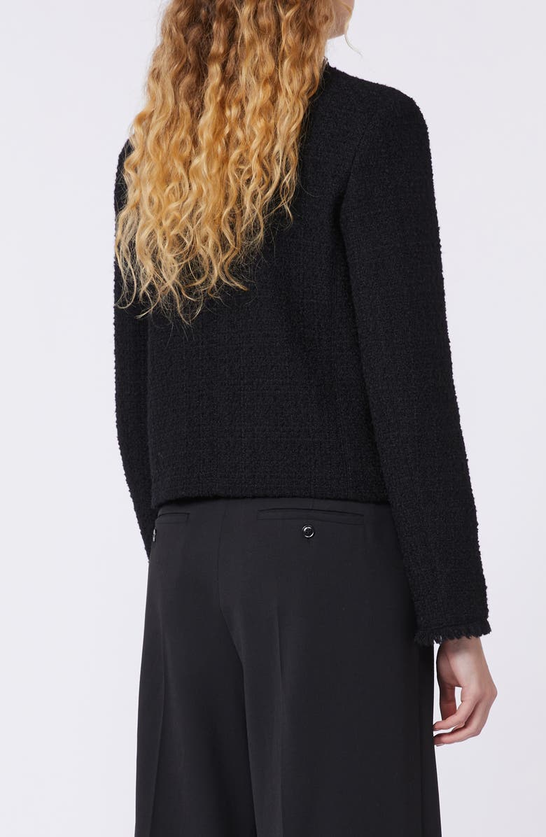 Weekend Max Mara Agami Wool Blend Tweed Jacket, Alternate, color, Black