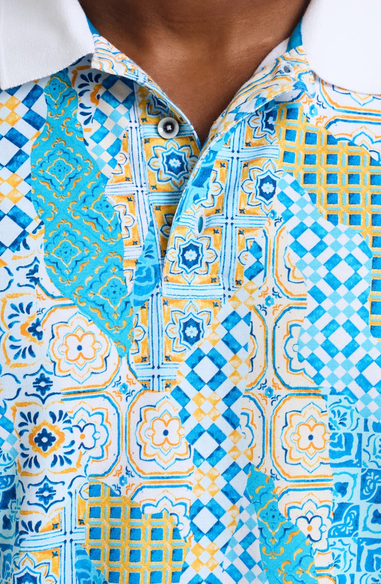 Robert Graham Ward Cotton Polo, Alternate, color, Blue