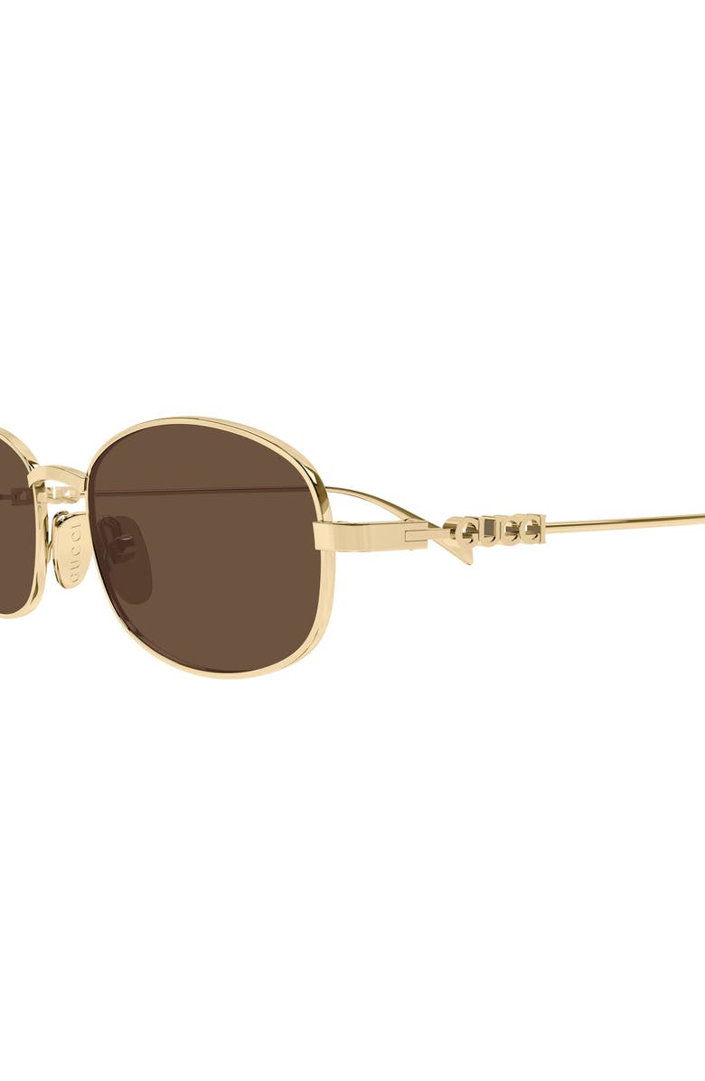 Gucci 54mm Oval Sunglasses, Alternate, color, Gold