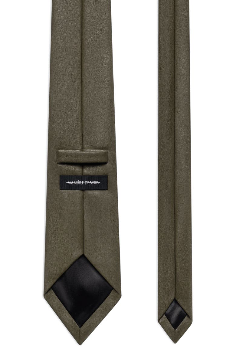 Manière De Voir Ash Leather Tie, Alternate, color, Dark Sage