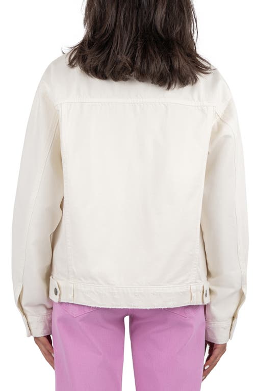 Kut From The Kloth Emmy Relaxed Fit Denim Jacket In Ecru