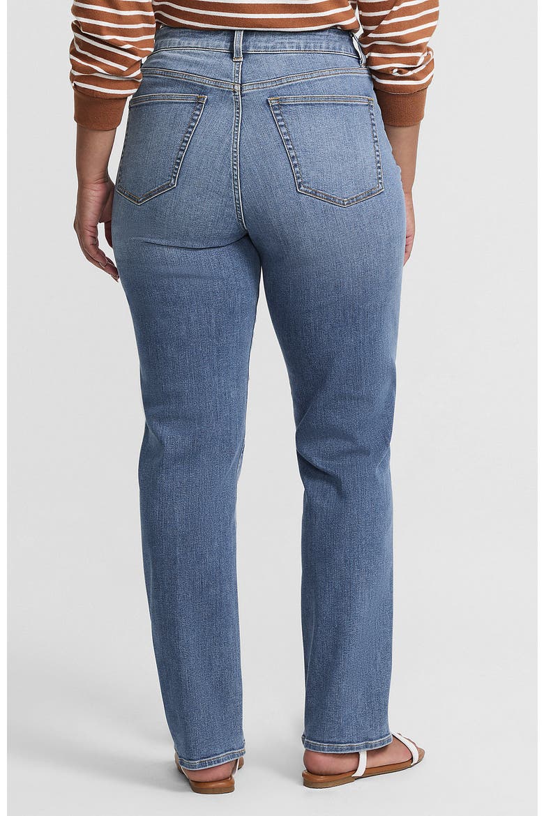 Denim High Rise Straight Curvy Jeans, Alternate, color, Medium Ocean Blue Wash