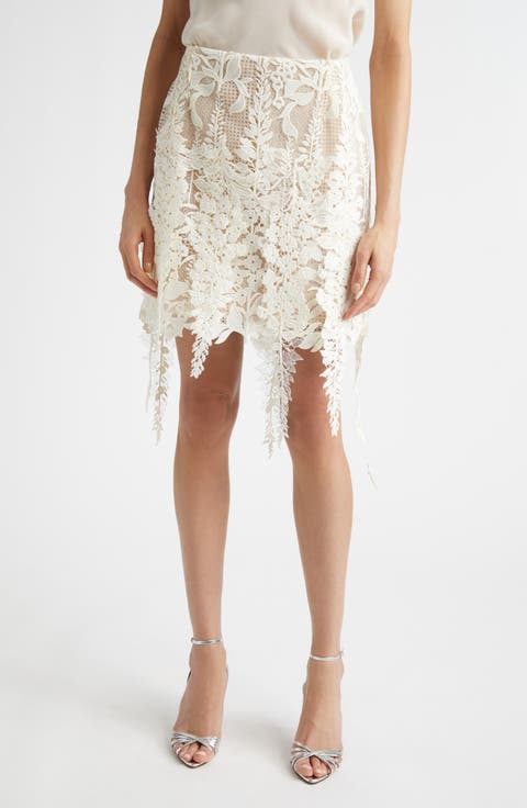 Foxgloves Guipure Lace Miniskirt