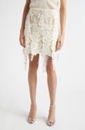 Oscar de la Renta Foxgloves Guipure Lace Miniskirt